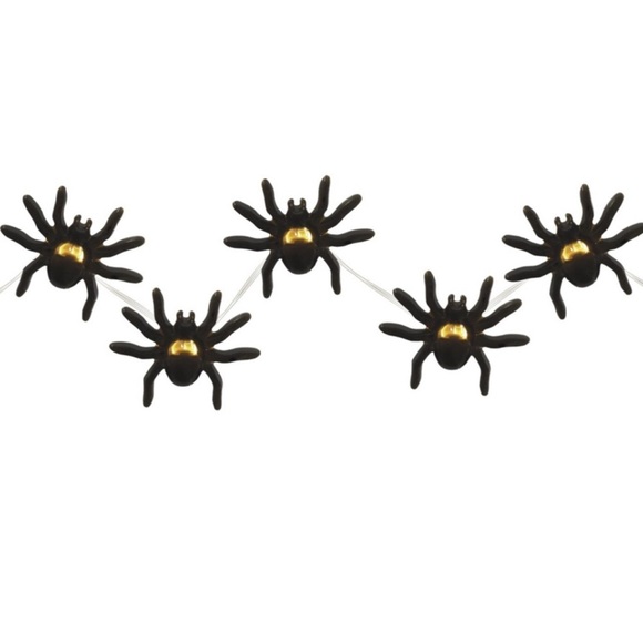 2 Pack Halloween LED 10ct Light Up Black Spider & White Ghose String Lights NWT - Picture 2 of 6